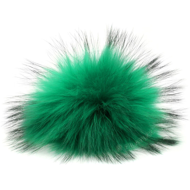 Lana Grossa FELLPOMPON Finnraccoon | 108-Smaragd/Schwarz