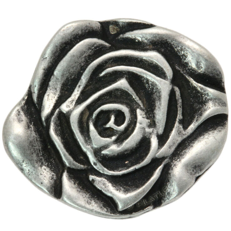 Union Knopf Knopf mit Öse Rose 23mm | 83-Silber