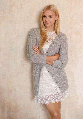 CARDIGAN IM ZOPF-LOCH-MUSTER Alta Moda Alpaca von Lana Grossa