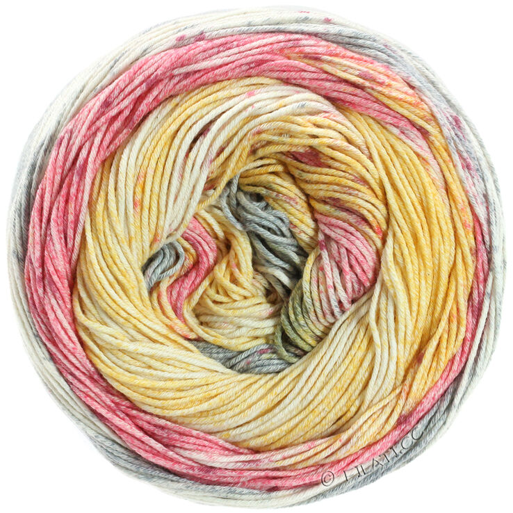 Lana Grossa ARUBA (Linea Pura) | 01-Grau/Pink/Gelb/Ecru
