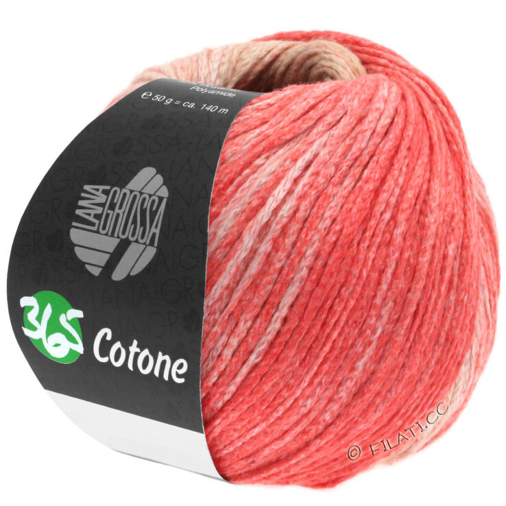 Lana Grossa 365 COTONE Dégradé | 101-Beige/Camel/Lachsrosa/Rot