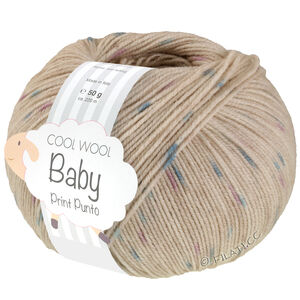 COOL WOOL Baby Uni/Print 50g - von Lana Grossa | 371-Hellbeige/Türkis/Lila