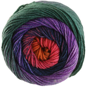 COOL WOOL Big Color - von Lana Grossa | 4037-Schwarzblau/Fuchsia/Pink/Orangebraun/Dunkelgrün/Violett