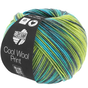 COOL WOOL  Print - von Lana Grossa | 784-Gelbgrün/Türkis/Graugrün/Petrol