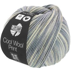 COOL WOOL  Print - von Lana Grossa | 829-Rohweiß/Silbergrau/Hellgrau/Grau