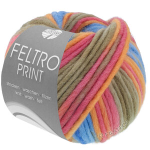 FELTRO Print - von Lana Grossa | 1317-Graugrün/Oliv/Rost/Ocker/Himmelblau