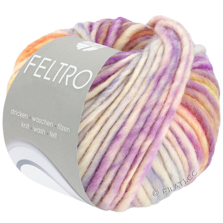 Lana Grossa FELTRO Rigato | 621-Rohweiß/Violett/Rosa/Beige