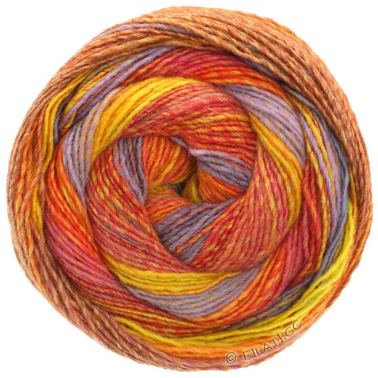 Lana Grossa GOMITOLO MOLTO | 601-Rot/Orange/Blauviolett/Gelb