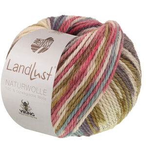 LANDLUST Naturwolle Print - von Lana Grossa | 103-Violett/Grün gemustert