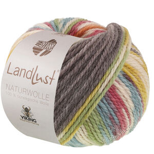 LANDLUST Naturwolle Print - von Lana Grossa | 105-Rot bunt gemustert