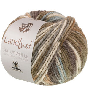 LANDLUST Naturwolle Print - von Lana Grossa | 106-Oliv/Creme gemustert