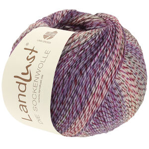 LANDLUST DIE SOCKENWOLLE PRINT - von Lana Grossa | 217-Ecru/Rosa/Lila/Pink/Fuchsia/Anthrazit meliert