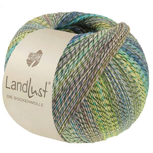 LANDLUST DIE SOCKENWOLLE PRINT - von Lana Grossa | 221-Limette/Helloliv/Dunkeloliv/Hellgrau/Hellblau/Türkis/Jade/Blau meliert