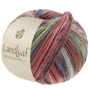 LANDLUST DIE SOCKENWOLLE - von Lana Grossa | 617-Braun/Jeans/Erika/Natur/Hellblau/Resedagrün/Mint gestreift