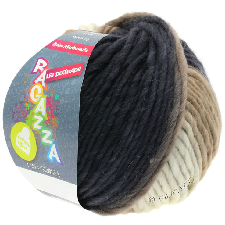 Lana Grossa LEI Dégradé | 501-Rohweiß/Camel/Anthrazit