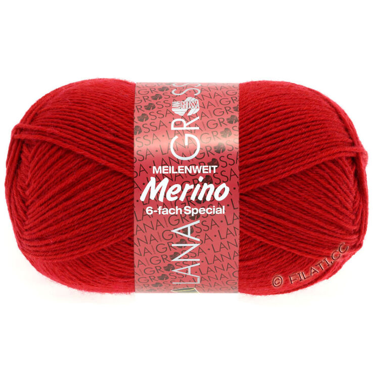 Lana Grossa MEILENWEIT 6-FACH 150g Merino | 01-Rot