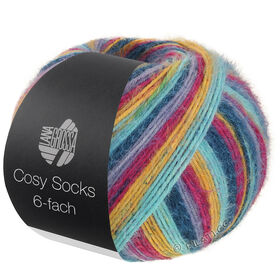 MEILENWEIT 6-FACH 150g Cosy Socks Multi Stripes von Lana Grossa