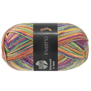 MEILENWEIT 8-FACH 150g Inverno - von Lana Grossa | 9988-Hellgrün/Rosa/Vanille/Lila/Pflaumenblau/Rotviolett/Minttürkis