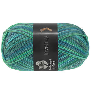 MEILENWEIT 8-FACH 150g Inverno - von Lana Grossa | 9989-Hellblau/Himmelblau/Dunkelblau/Hellgrün/Jade/Grau