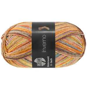 MEILENWEIT 8-FACH 150g Inverno - von Lana Grossa | 9990-Vanille/Safrangelb/Lachs/Orange/Rosa/Hellblau/Mauve/Graubraun