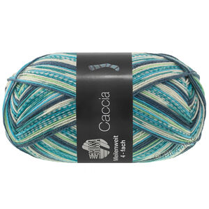 MEILENWEIT 100g Caccia - von Lana Grossa | 5303-Stahlblau/Blautürkis/Jade/Petrol/Weißgrün