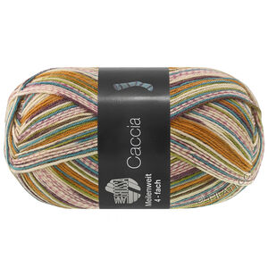 MEILENWEIT 100g Caccia - von Lana Grossa | 5306-Ocker/Petrol/Oliv/Natur/Mokka/Aubergine/Violett