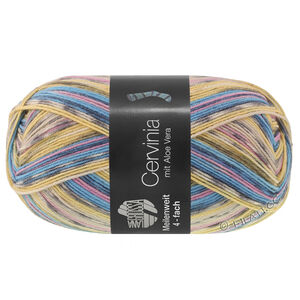 MEILENWEIT 100g Cervinia - von Lana Grossa | 1706-Himmelblau/Mausgrau/Gelb/Ecru/Hellbeige/Fliederrosa/Graublau