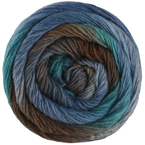 MEILENWEIT 100g Color Mix Multi - von Lana Grossa | 8017-Petrol/Seegrün/Dunkelbraun/Mokka/Blaupetrol