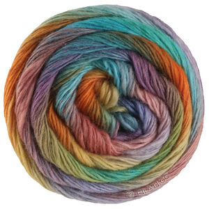 MEILENWEIT 100g Color Mix Multi - von Lana Grossa | 8020-Olivgrün/Petrol/Blaulila/Rotlila/Pistazie/Jade/Türkis/Pflaume/Ziegelrot/Gelb/Orange