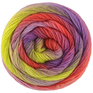 MEILENWEIT 100g Color Mix Multi - von Lana Grossa | 8021-Rot/Fuchsia/Grünbeige/Hellrot/Rotviolett