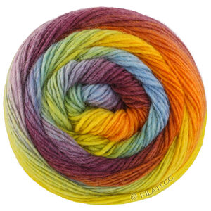 MEILENWEIT 100g Color Mix Multi - von Lana Grossa | 8024-Rotbraun/Graubraun/Graugrün/Senfgelb/Orange/Dunkelbraun/Brombeer/Petrol