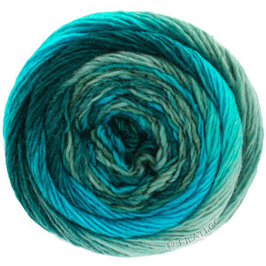MEILENWEIT 100g Color Mix Soft - von Lana Grossa | 8052-Dunkelpetrol/Petrolblau/Petrolgrün/Hellpetrol/Mint