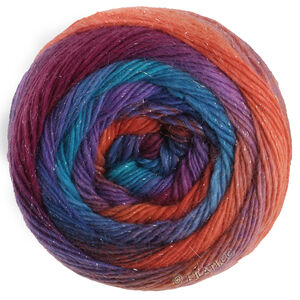 MEILENWEIT 100g Merino Color Mix Sparks - von Lana Grossa | 7616-Lachsrot/Dunkelblau/Royal/Türkis/Rotviolett/Fuchsia