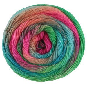 MEILENWEIT 100g Merino Color Mix Sparks - von Lana Grossa | 7618-Himbeer/Rost/Graugrün/Türkis/Jade/Fuchsia