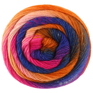 MEILENWEIT 100g Merino Color Mix Sparks - von Lana Grossa | 7619-Lachsrot/Dunkelblau/Royal/Türkis/Rotviolett/Fuchsia