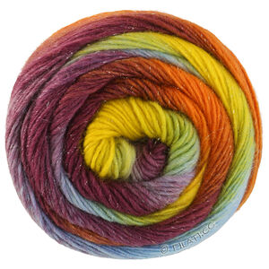 MEILENWEIT 100g Merino Color Mix Sparks - von Lana Grossa | 7621-Petrol/Frühlingsgrün/Pistazie/Senfgelb/Orange/Braun/Aubergine/Graulila