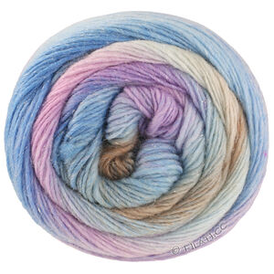 MEILENWEIT 100g Merino Color Mix Sparks - von Lana Grossa | 7622-Mint/Graubeige/Taupe/Lila/Flieder/Blautürkis
