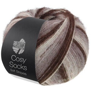 MEILENWEIT 100g Cosy Socks Soft Stripes - von Lana Grossa | 103-Mokka/Graubraun/Beige/Creme