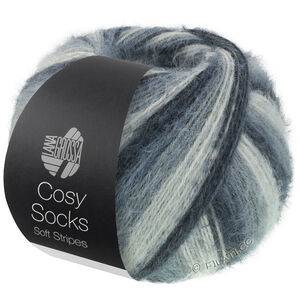 MEILENWEIT 100g Cosy Socks Soft Stripes - von Lana Grossa | 104-Anthrazit/Dunkelgrau/Mausgrau/Hellgrau