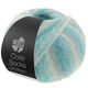 Lana Grossa MEILENWEIT 100g Cosy Socks Soft Stripes | 110-Hellgrau/Mint/Minttürkis/Türkis/Hellpetrol