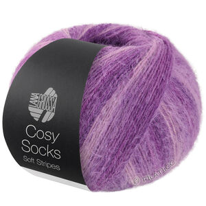 MEILENWEIT 100g Cosy Socks Soft Stripes - von Lana Grossa | 114-Blasslila/Lila/Violett