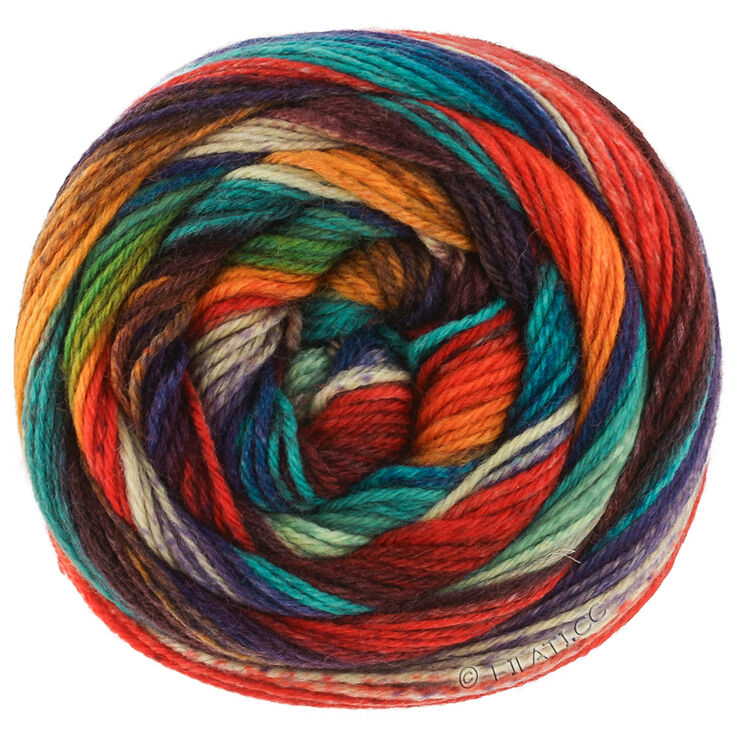 Lana Grossa MEILENWEIT 100g Fontana | 5451-Oliv/Smaragd/Dunkelviolett/Taupe/Graubraun/Dunkelbraun/Türkisblau/Rostrot/Orange/Jade/Rot