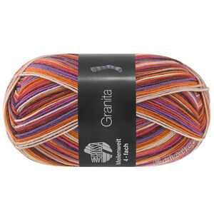 MEILENWEIT 100g Granita - von Lana Grossa | 1810-Fuchsia/Brombeer/Violett/Orange/Hellbeige/Rot