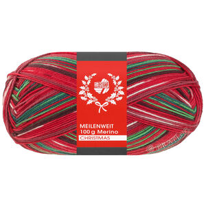 MEILENWEIT 100g Merino Christmas - von Lana Grossa | 6806-Hellgrün/Dunkelbraun/Orange/Weiß/Dunkelrot/Dunkelgrün