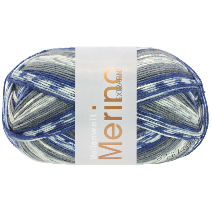 Lana Grossa MEILENWEIT 100g Merino Extrafine Denim Mix | 2601-Hellgrau/Dunkelgrau/Dunkelblau