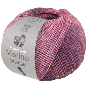 MEILENWEIT 100g Merino Extrafine Shades - von Lana Grossa | 7224-Rosa/Pink/Ocker/Blauviolett/Dunkelrot
