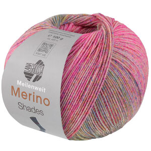 MEILENWEIT 100g Merino Extrafine Shades - von Lana Grossa | 7226-Pink/Apricot/Türkis/Hellgelb