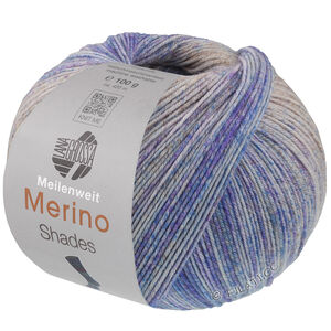 MEILENWEIT 100g Merino Extrafine Shades - von Lana Grossa | 7233-Hellgrau/Beige/Marine/Blau/Rotviolett