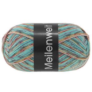 MEILENWEIT 100g Neve - von Lana Grossa | 4434-Türkis/Dunkelgrau/Graulila/Lindgrün/Weinrot