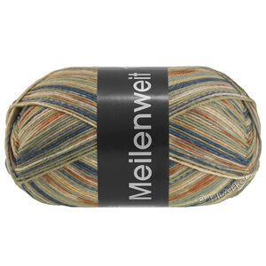 MEILENWEIT 100g Piccata - von Lana Grossa | 4803-Sandbeige/Orange/Zimt/Dunkelgrau/Ecru/Pastellgrün